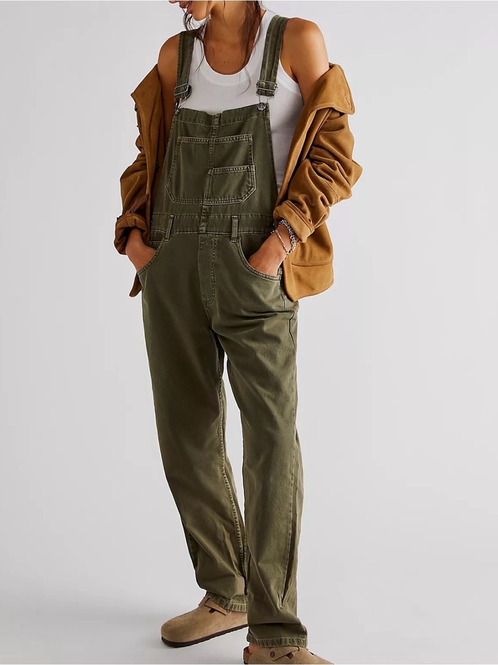 Free People We The Free Green Women's Denim Overalls